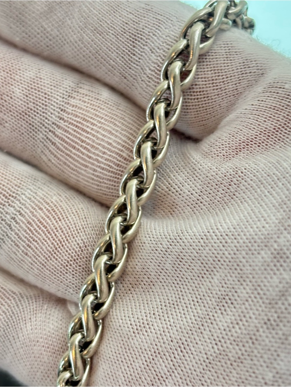 David Yurman 925 & 14k Gold 6mm Wheat Chain Bracelet 6.5-7" - Picture 2 of 9